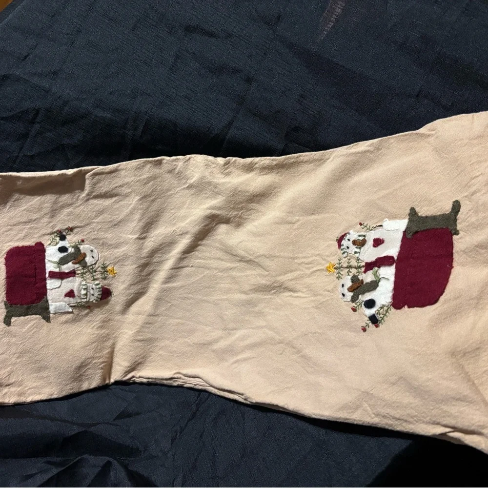 Home Collection Holiday Snowflake and Snowman Table Runners